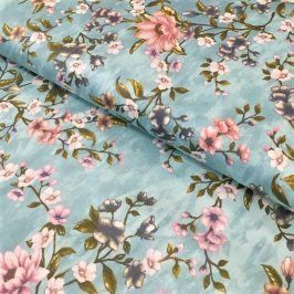 Bavlnený satén Floral blue II.trieda